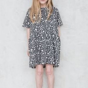 SPOTTED GATHER DRESS